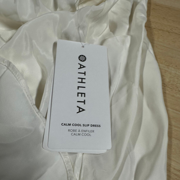 Athleta Calm Cool Slip Dress Nightgown in White Women's Size Medium NWT - Picture 7 of 10